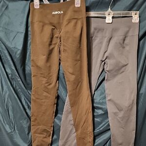 AUROLA 2/Pair  Women's Leggings - Olive Green and Gray